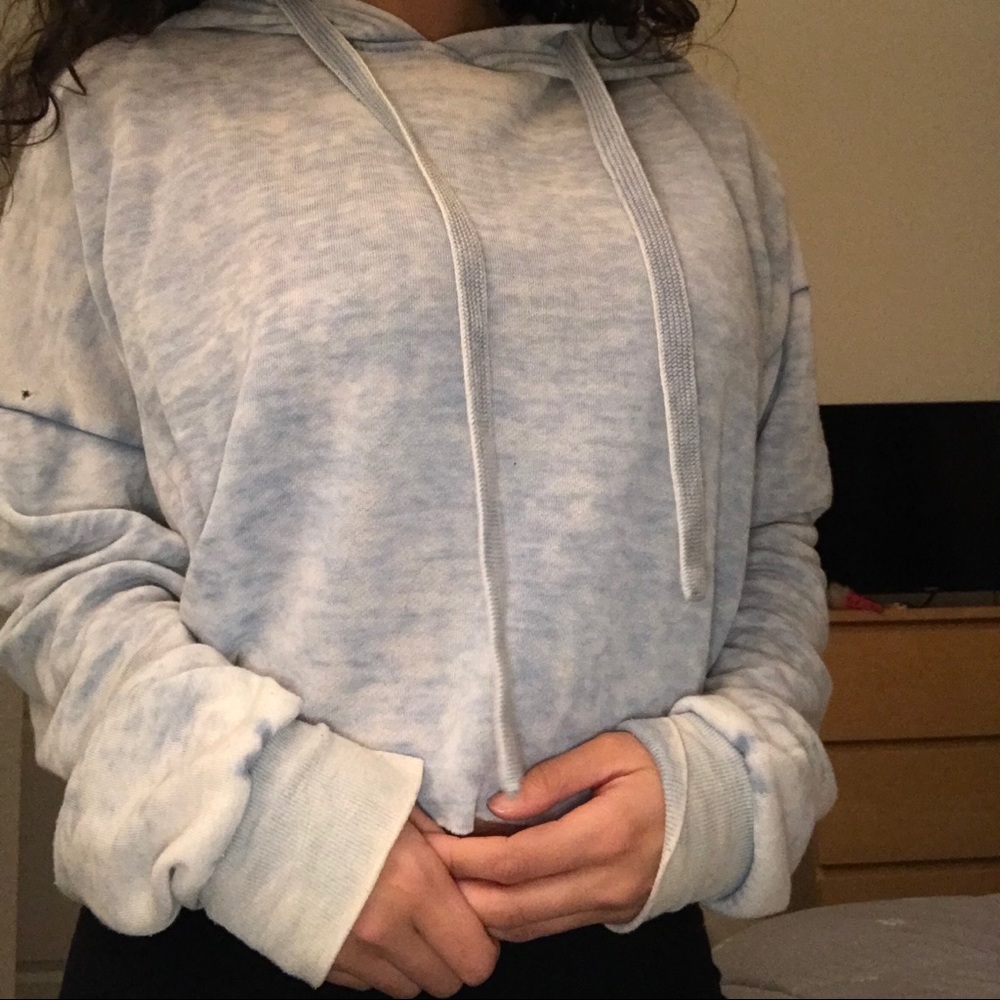 Blue Cropped Hoodie - Forever 21